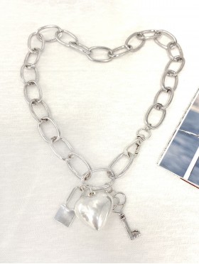 Heart Lock and Key Necklace