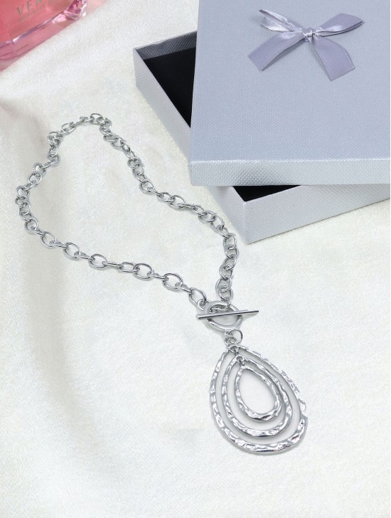 Tear Drop Iron Chain Necklace