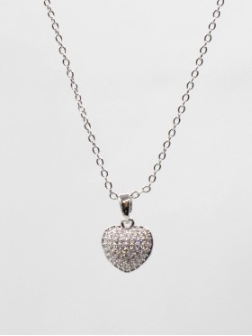 Rhinestone Heart Necklace 
