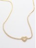 Heart Pendant Rhinestone Necklace 