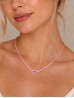 Heart Pendant Rhinestone Necklace 