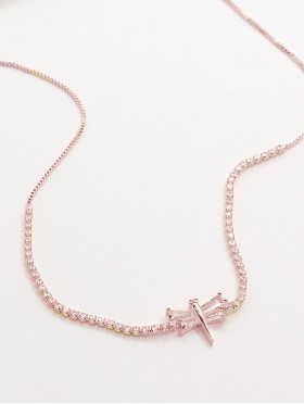 Dragonfly Pendant Rhinestone Necklace 
