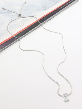 Cat Pendant Rhinestone Necklace 