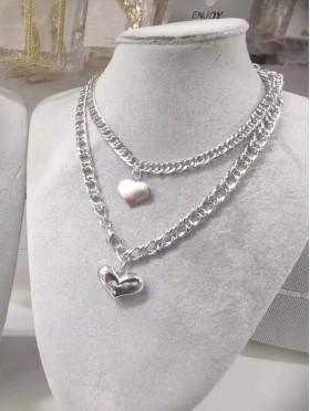 Heart Pendant Link Necklace 