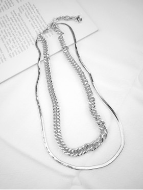 Double Chain Link Necklace 