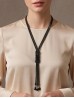 Rhinestone Tassels Rope Necklace