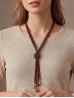 Rhinestone Tassels Sparkle Tube Necklace