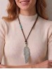 Feather Necklace W/ Rhinestones