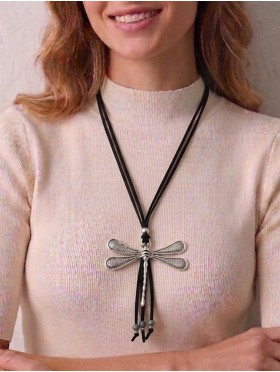 Dragonfly Necklace W/ Tassels 