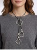 Rope Necklace W/ Flowers Pendant 