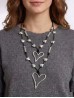 Rope Necklace W/ Hearts Pendant