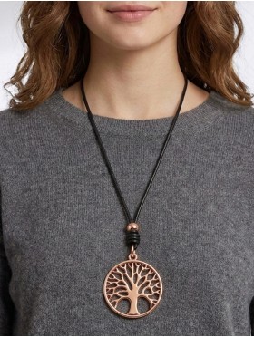 Rope Necklace W/ Tree Pendant