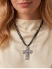 Rope Necklace W/ Cross and heart