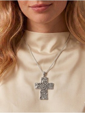 Chain Necklace W/ Cross and heart