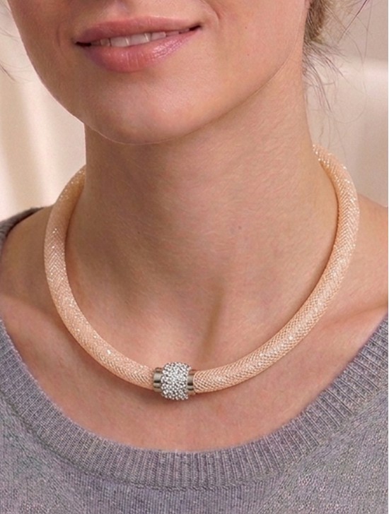 SPARKLE TUBE RHINESTONE NECKLACE