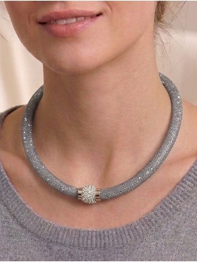 SPARKLE TUBE RHINESTONE NECKLACE