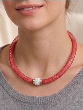 SPARKLE TUBE RHINESTONE NECKLACE