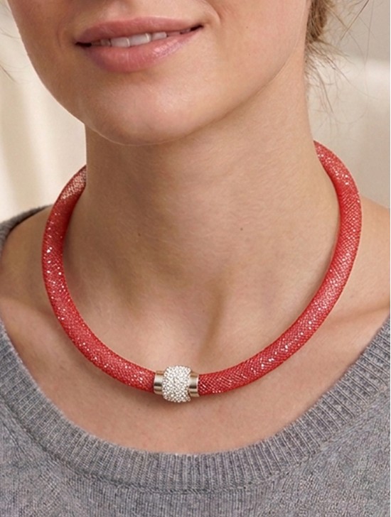 SPARKLE TUBE RHINESTONE NECKLACE