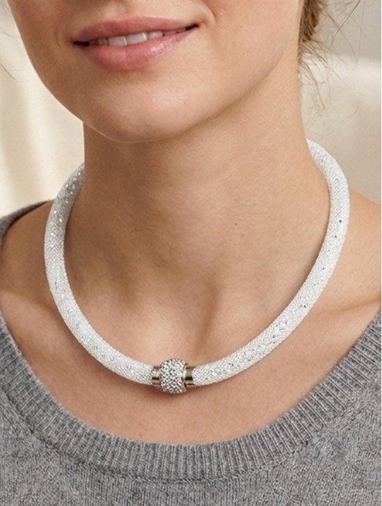 SPARKLE TUBE RHINESTONE NECKLACE
