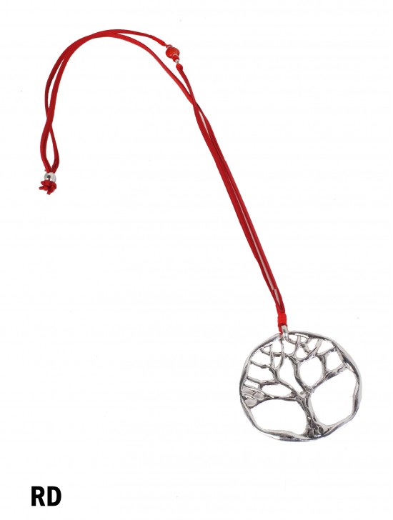 Rope Necklace W/ Silver Tree Pendant