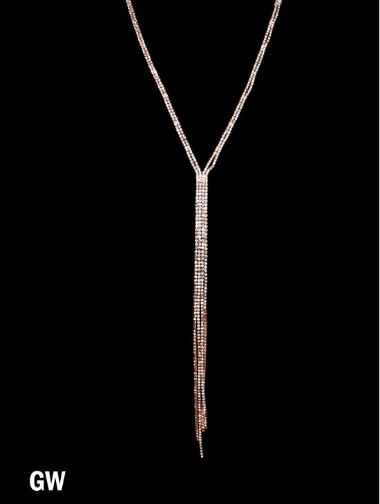 Rhinestone Tassels Fashion Necklace