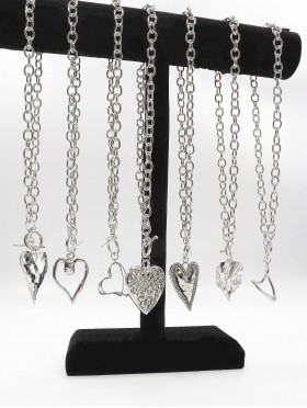 Heart Necklace 7pc Multi-Pack with Display (DSP1018) (7 Pcs)