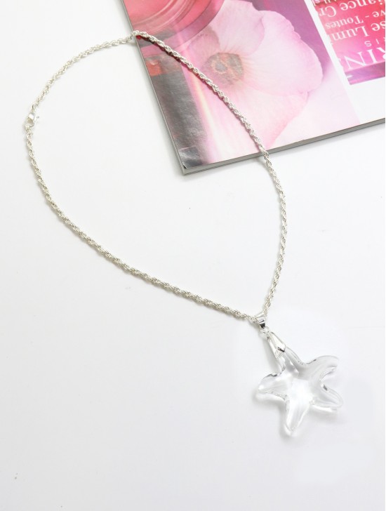 Chain Necklace W/ Light Reflective Charm