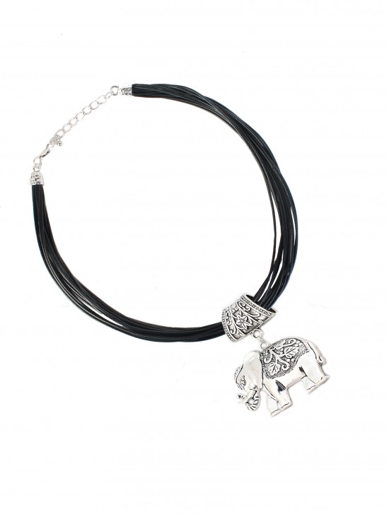 Multi-Rope Necklace W/ White Elephant Pendant Multi-Rope Necklace W/ White Elephant Pendant