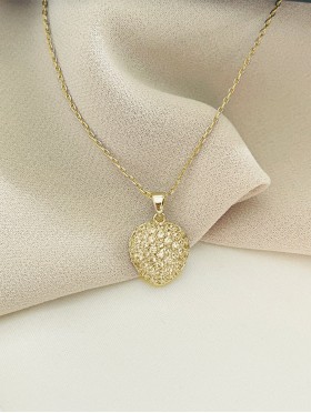 Rhinestone Heart Necklace 