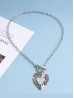 Heart Pendant Link Necklace 