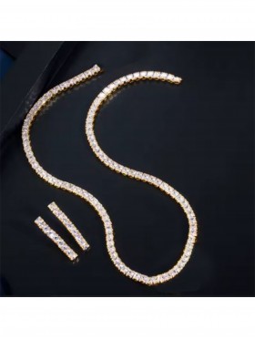 Rhinestone Crystal Necklace and Earrings Set