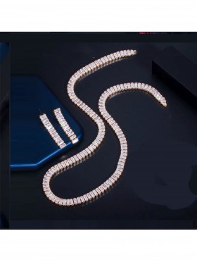 Rhinestone Crystal Necklace and Earrings Set