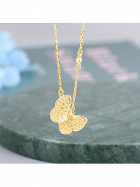 Rhinestone Butterfly Necklace