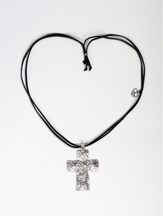 Rope Necklace W/ Cross and heart