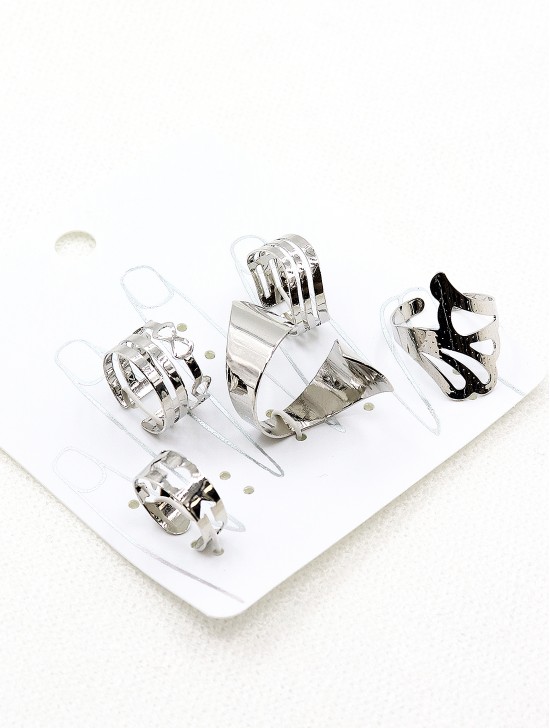 Cutout Designed Rings (5 Pcs)