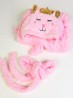 Kid's Cute Cat with Crown and Tail Microfiber Hooded Robe W/Strap