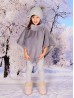 Kids Plush Poncho w/ Faux Fur Neckline (3-7 Years)