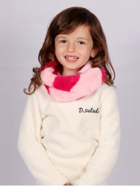 Kids Heart Plot Plush Loop Premium Scarf