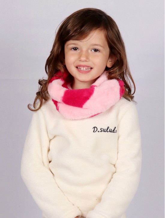 Kids Heart Plot Plush Loop Premium Scarf