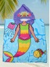Kids Mermaid Patterned Hoodie Towel