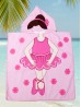 Kids Ballerina Patterned Hoodie Towel