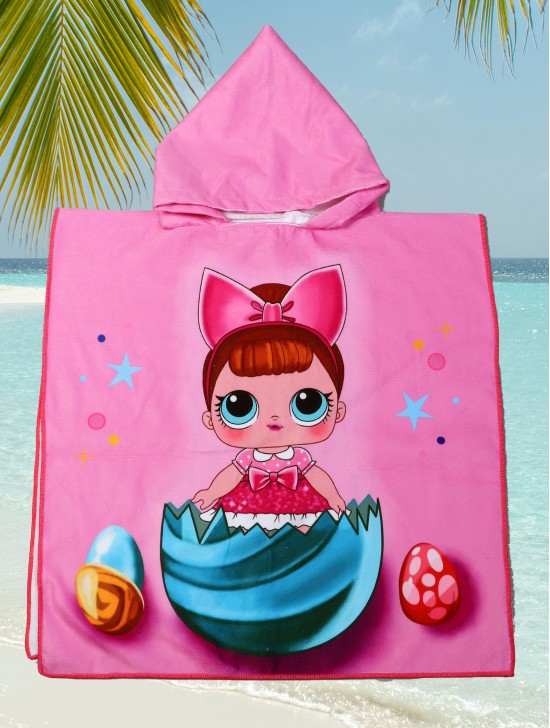 Kids Cute Patterned Hoodie Towel