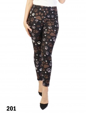 Plus Size Paws Print Stretchy Leggings