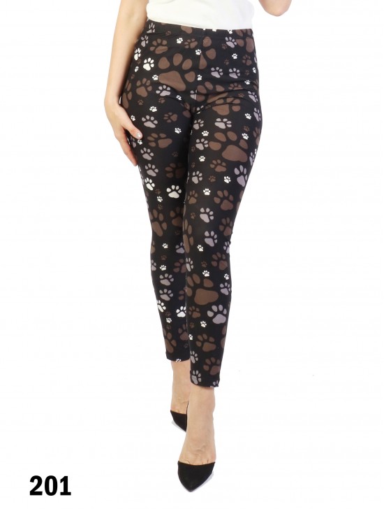 Plus Size Paws Print Stretchy Leggings