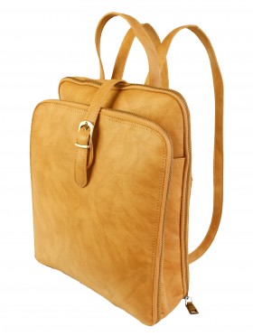 Faux Leather Laptop Backpack W/ Multiple Compartments