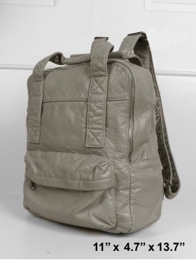 SOLID FAUX LEATHER BACKPACK