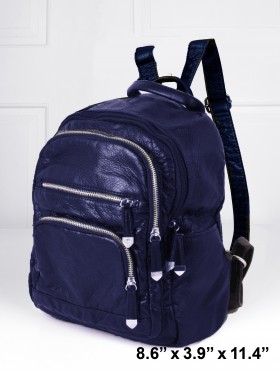 SOLID FAUX LEATHER BACKPACK
