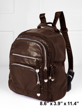 SOLID FAUX LEATHER BACKPACK