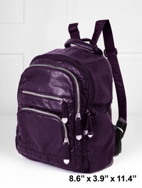 SOLID FAUX LEATHER BACKPACK