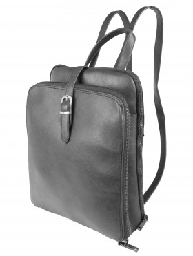 Faux Leather Laptop Backpack W/ Multiple Compartments